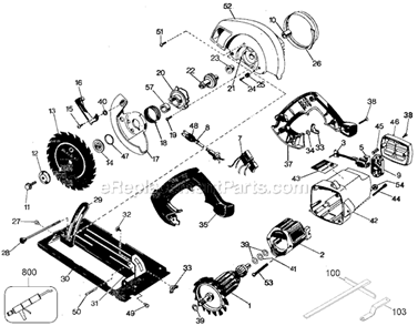 Page A Diagram and Parts List for 7391 Type 2 Black and Decker Circular Saw